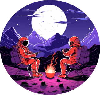 astronauts camping